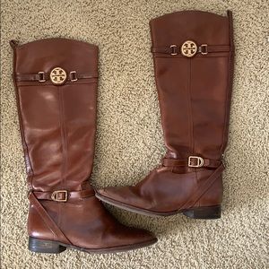 Tory Burch brown riding boots